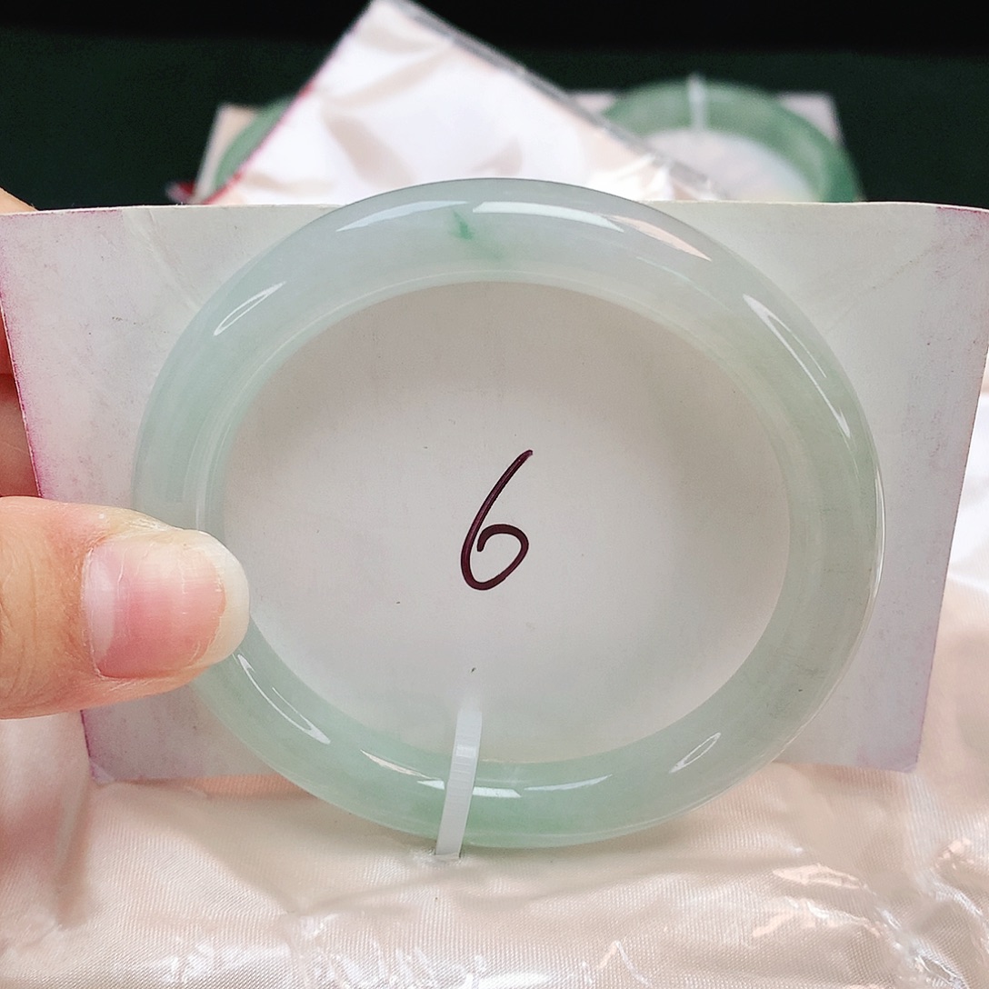 翡翠未镶嵌手镯圆条54.2