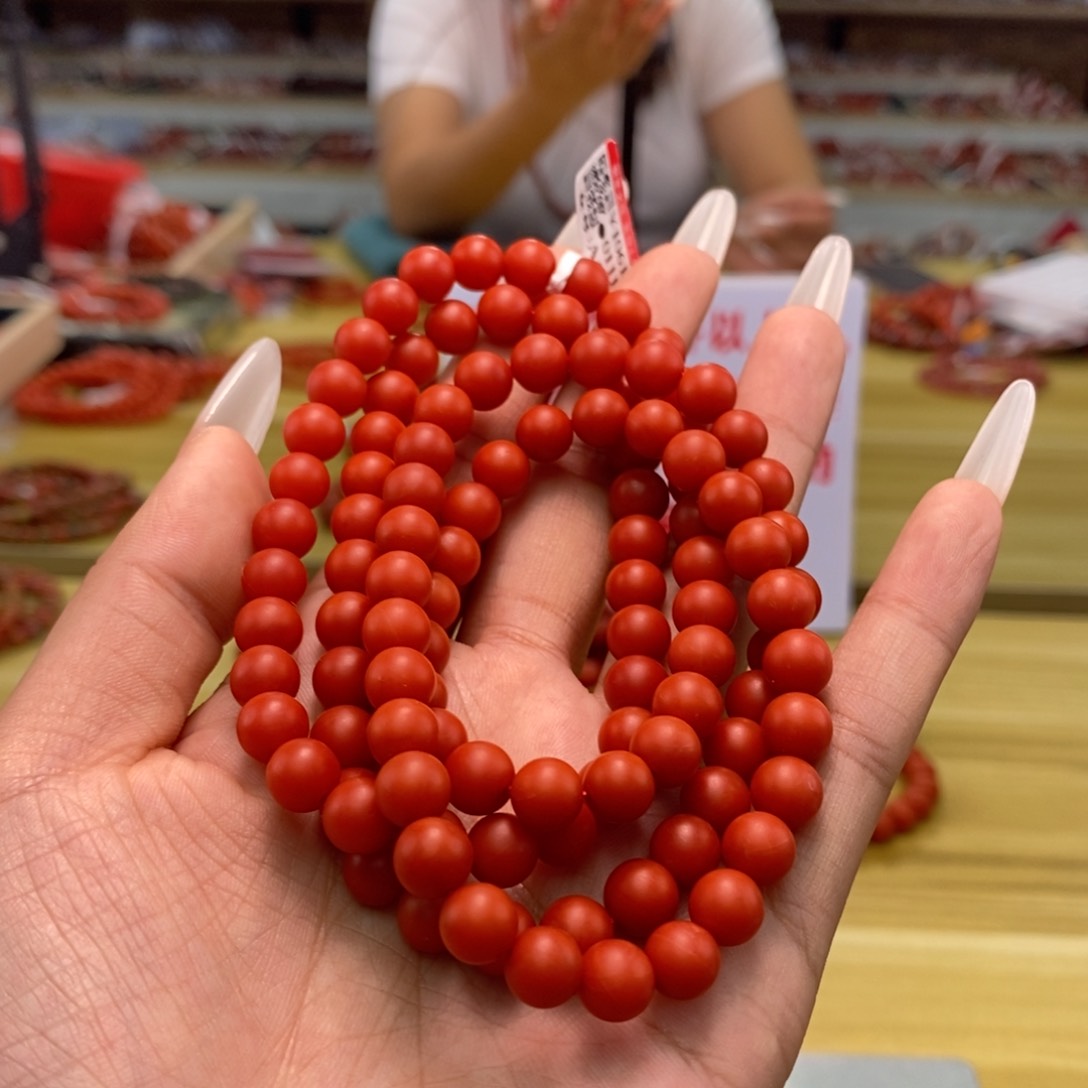 南红玛瑙7mm+多圈手串未镶嵌