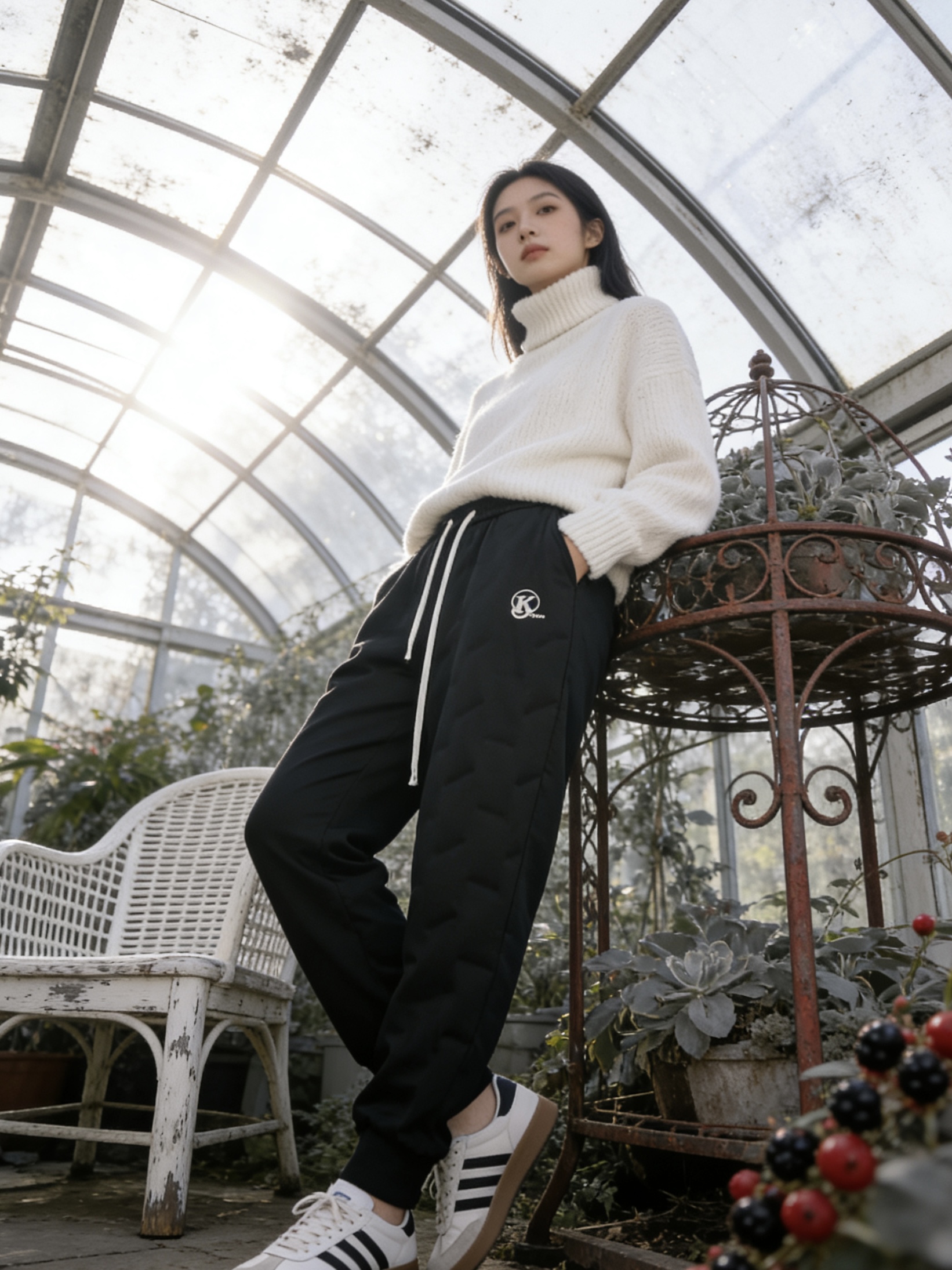 一条过冬~冬季厚款高腰直筒裤微弹女秋冬潮流外穿325#