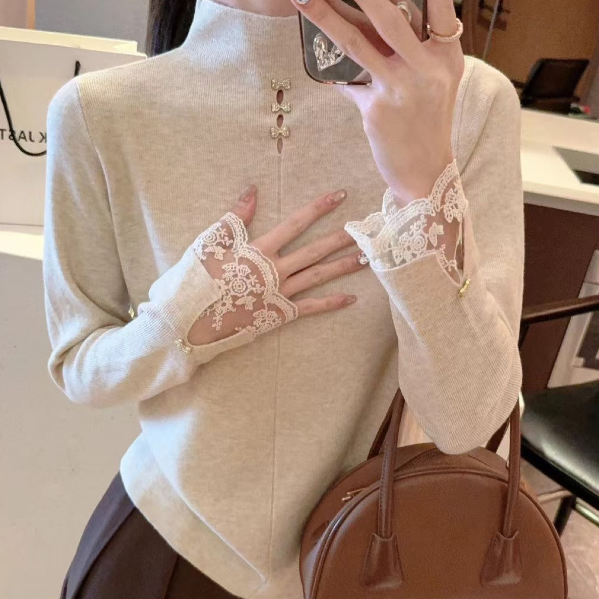 8318羊绒衫女秋冬羊毛针织衫高级感慵懒风毛衣