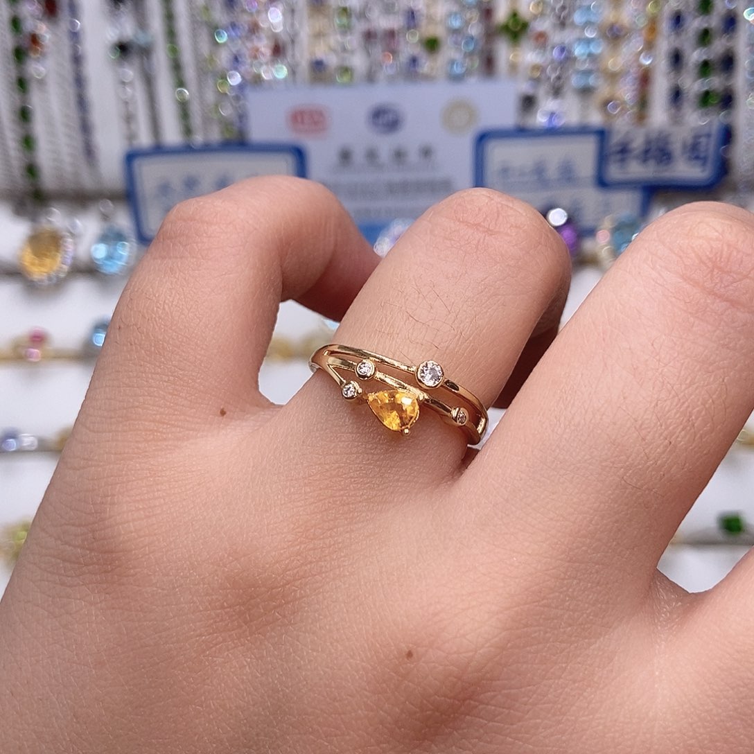 彩色蓝宝石银S925镶嵌戒指