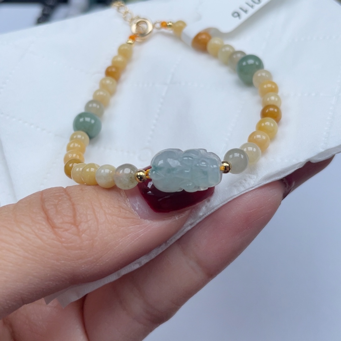 翡翠手绳未镶嵌天然a货缅甸翡翠包邮