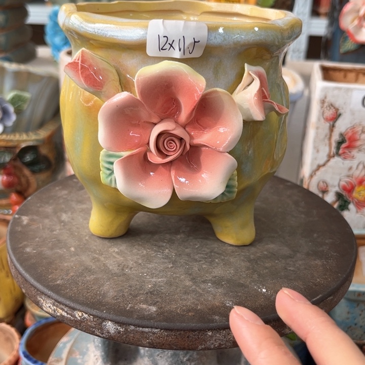 紫砂花盆粗陶材质多肉陶瓷花盆