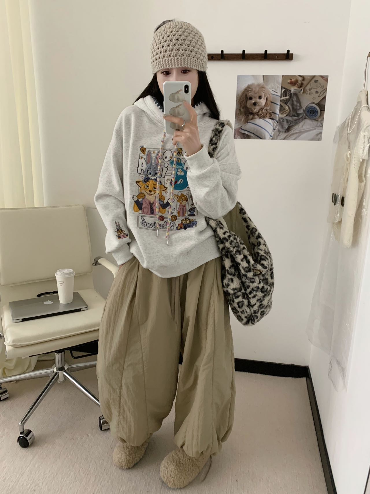 3778（冬款）动物集合连帽卫衣韩版宽松休闲女装 加绒