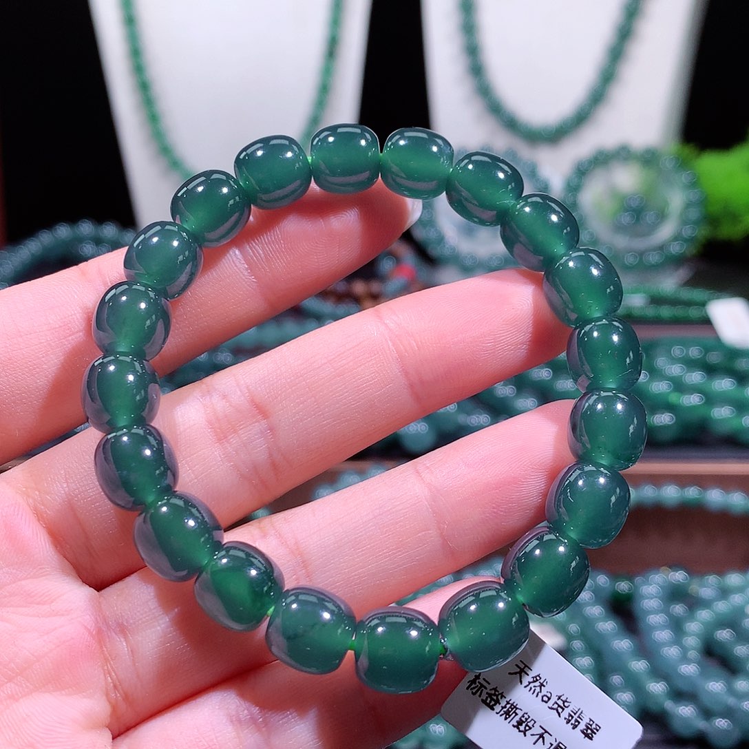 翡翠未镶嵌手链天然a货翡翠手串9.8