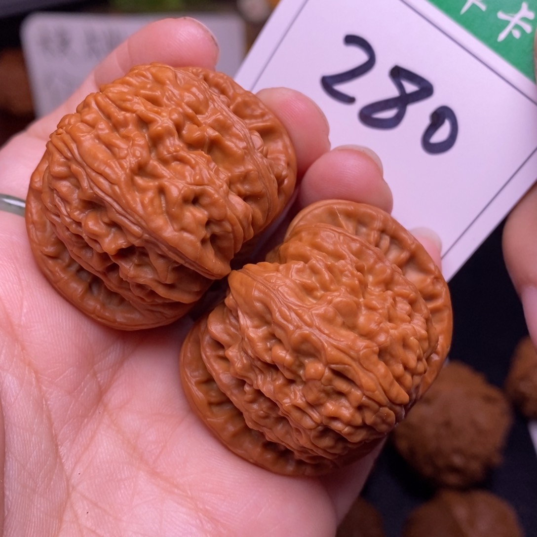 把件文玩核桃280闷尖球白狮子头4.1