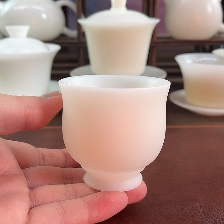 纯手工精修/隐唐窑璞玉素烧100ml束腰杯