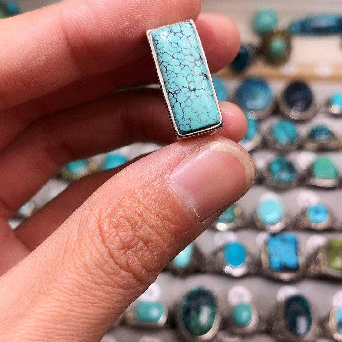 绿松石挂件银S925镶嵌余***感