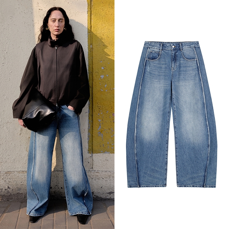 【JN】25春新品牛仔长裤宽松休闲香蕉裤女装裤J5275