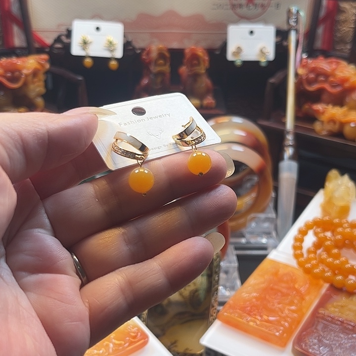 合金石英质玉（黄龙玉）手链