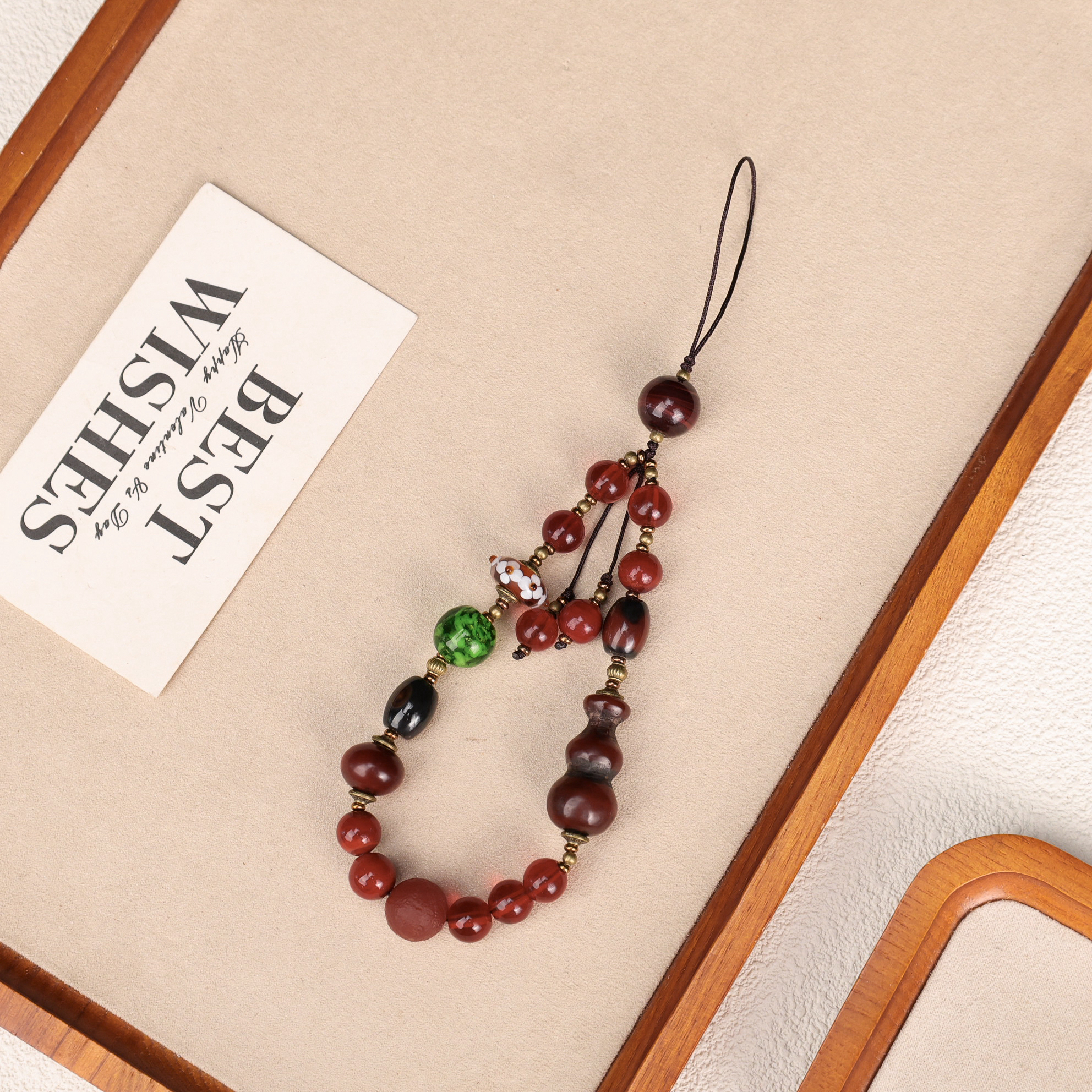 LZ4810-4红色老大爷红色葫芦玛瑙鸡肝石手机链挂件