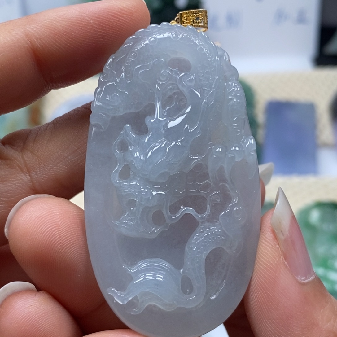 翡翠未镶嵌吊坠(不含链)龙牌