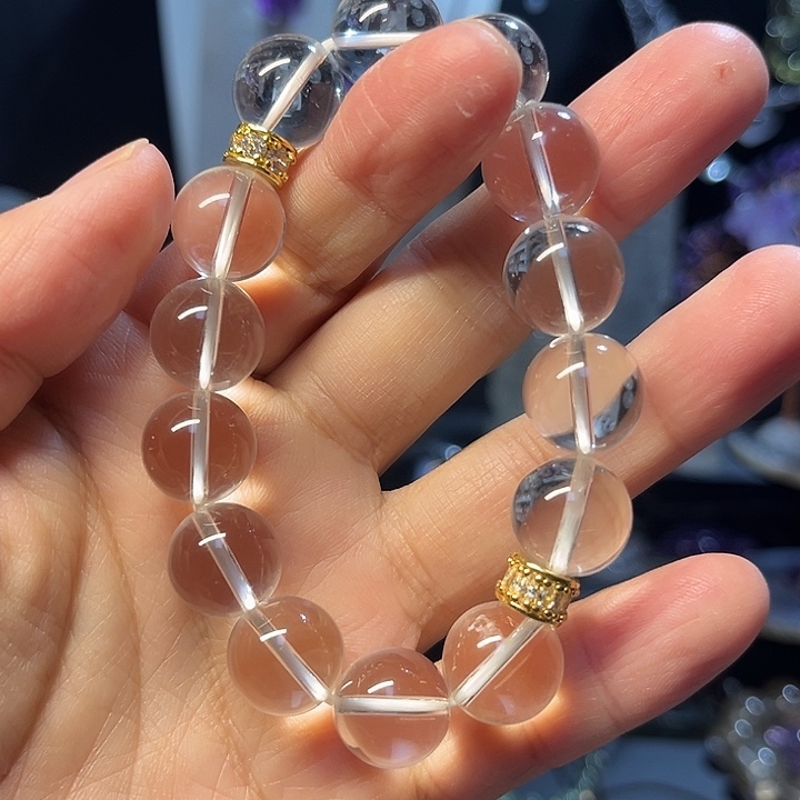 水晶未镶嵌手链天然白水晶手串