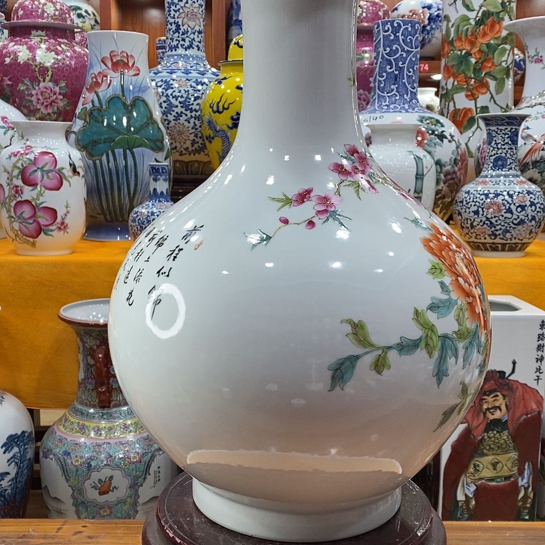 摆件我****桥景德镇陶瓷赏瓶