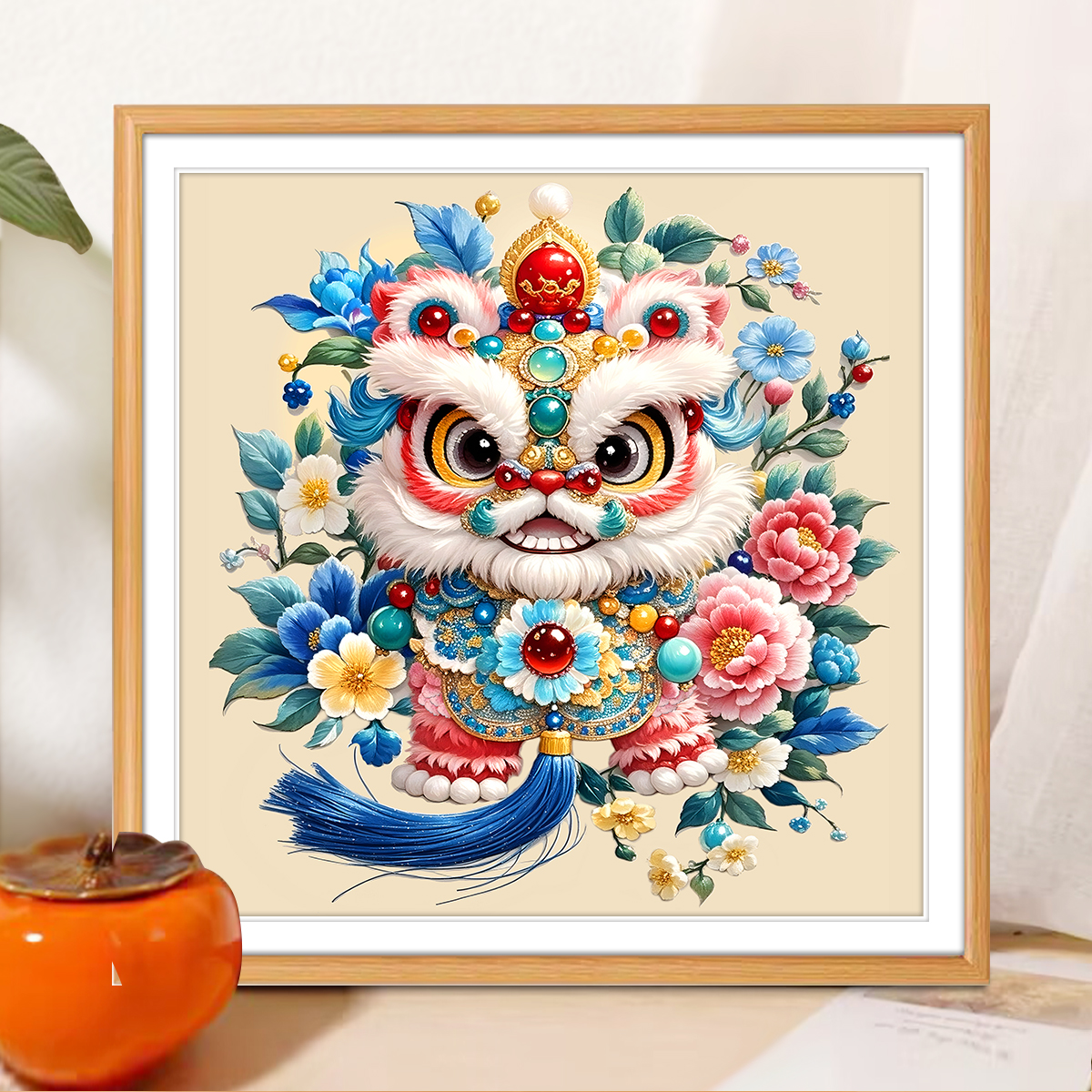 瑞狮呈祥新款十字绣2026高级感客厅餐厅网红醒狮刺绣年轻人手工绣