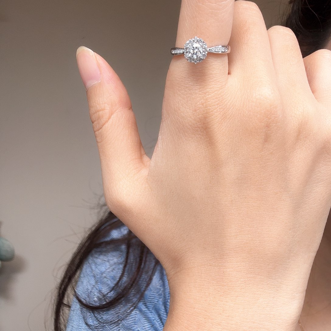 钻石戒指/指环18K金镶嵌柚*✨