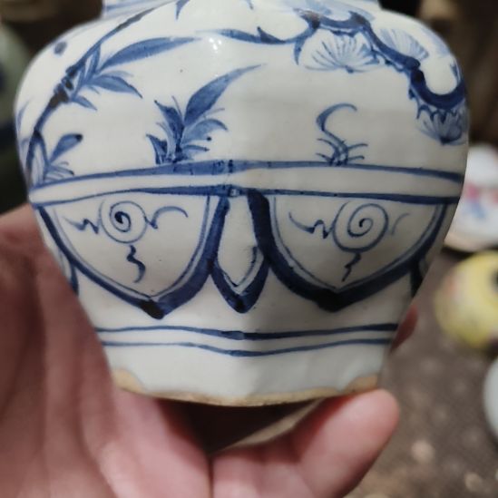 潮***号摆件一件精美青花六方小罐全品