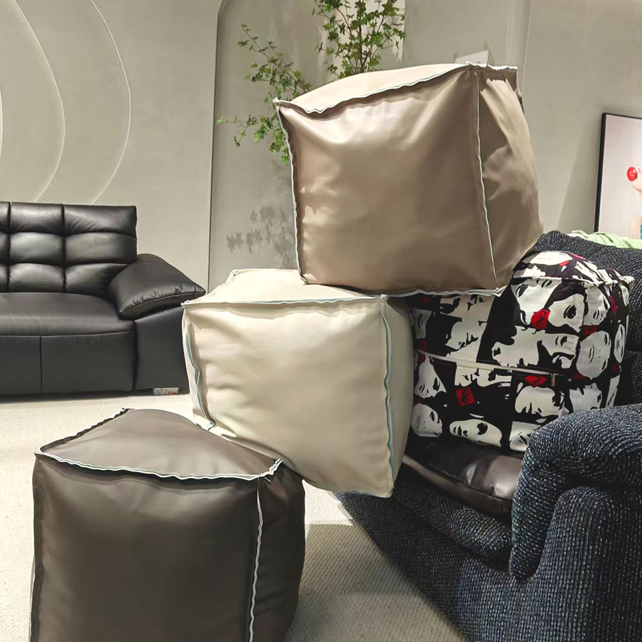 生态布豆腐块多功能收纳凳家用储物简约艺术休闲风北欧收纳脚蹬