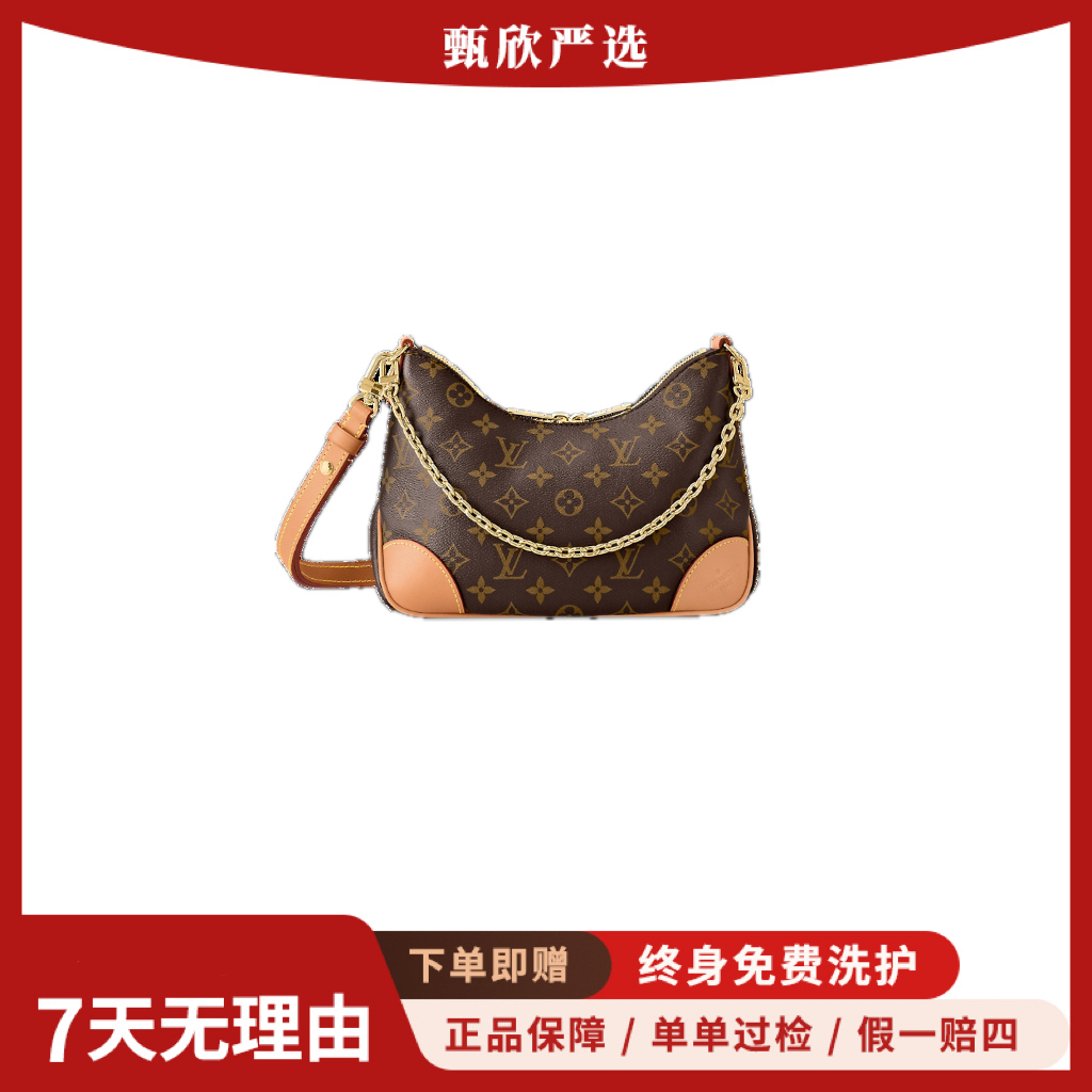 未使用 LouisVuitton/路易威登  黄牛角经典老花/单肩斜挎女包