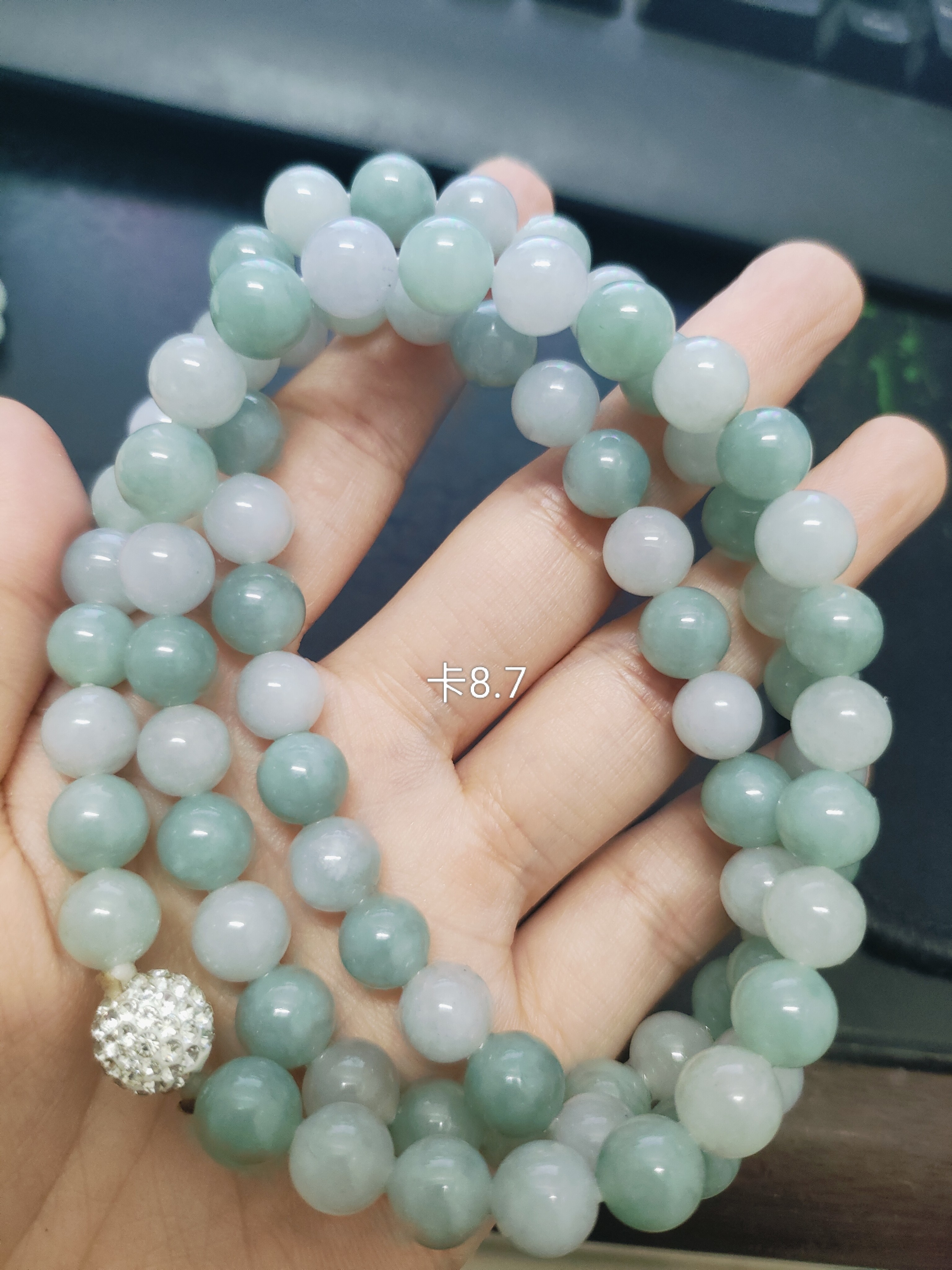 百搭长串项链天然缅甸翡翠A货