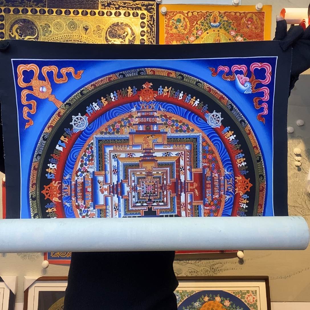 卷轴画纯手绘坛城唐卡50厘米左右