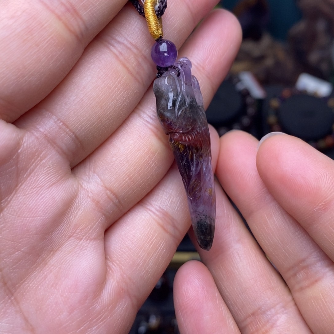 水晶A012极光四色吊坠未镶嵌