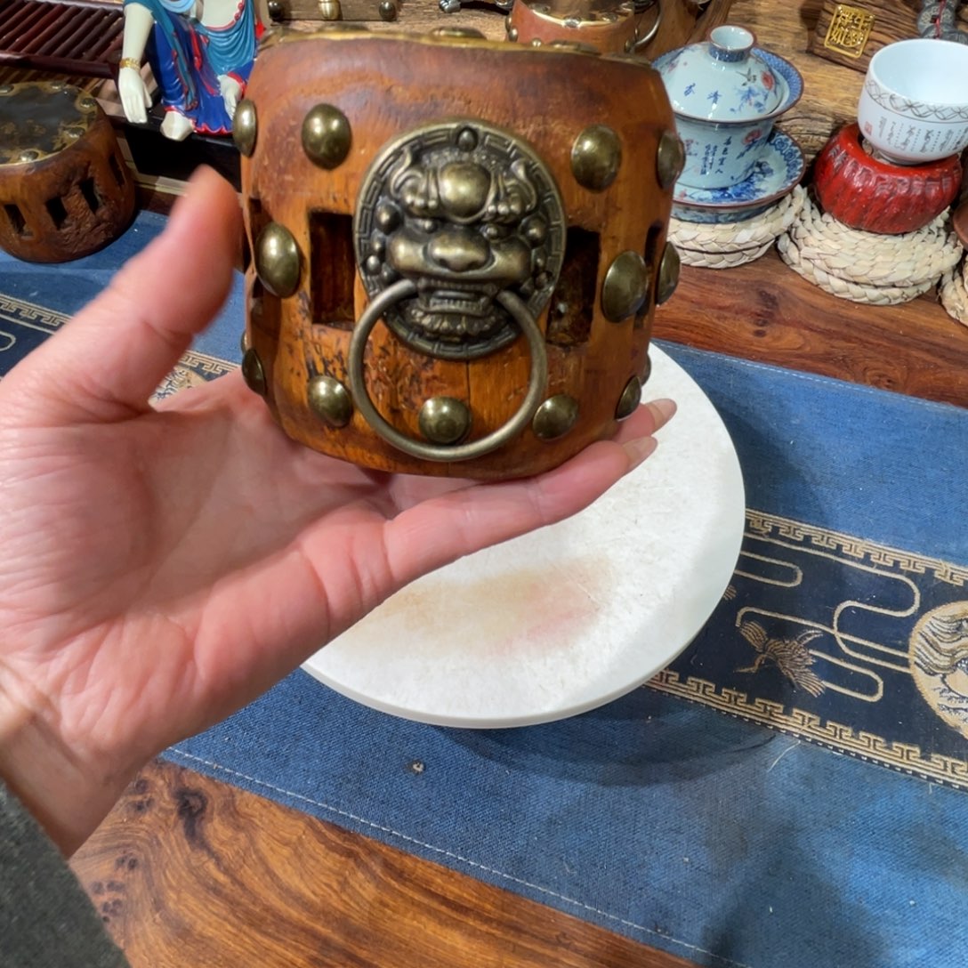 舞***者榆木老榆木圆形壶承