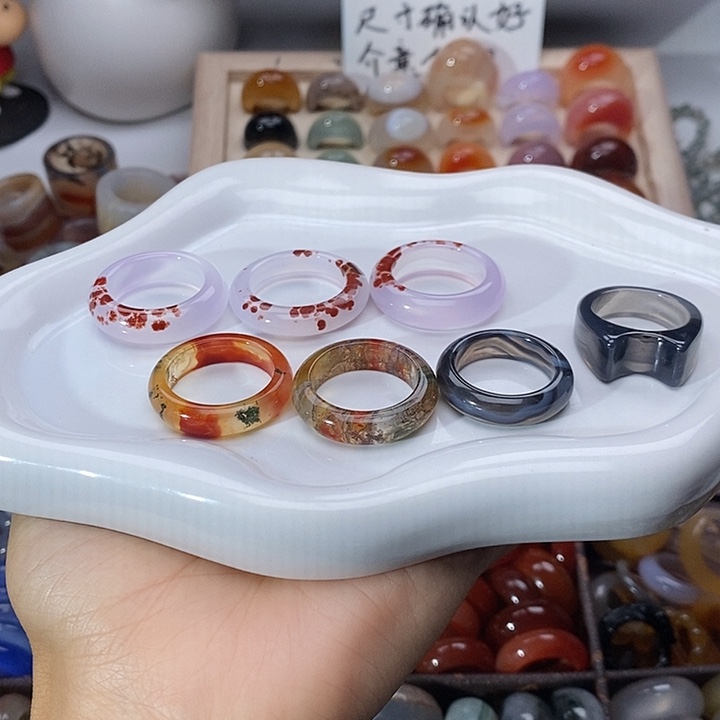 ~***@玛瑙/玉髓未镶嵌戒指A 53不退换福利