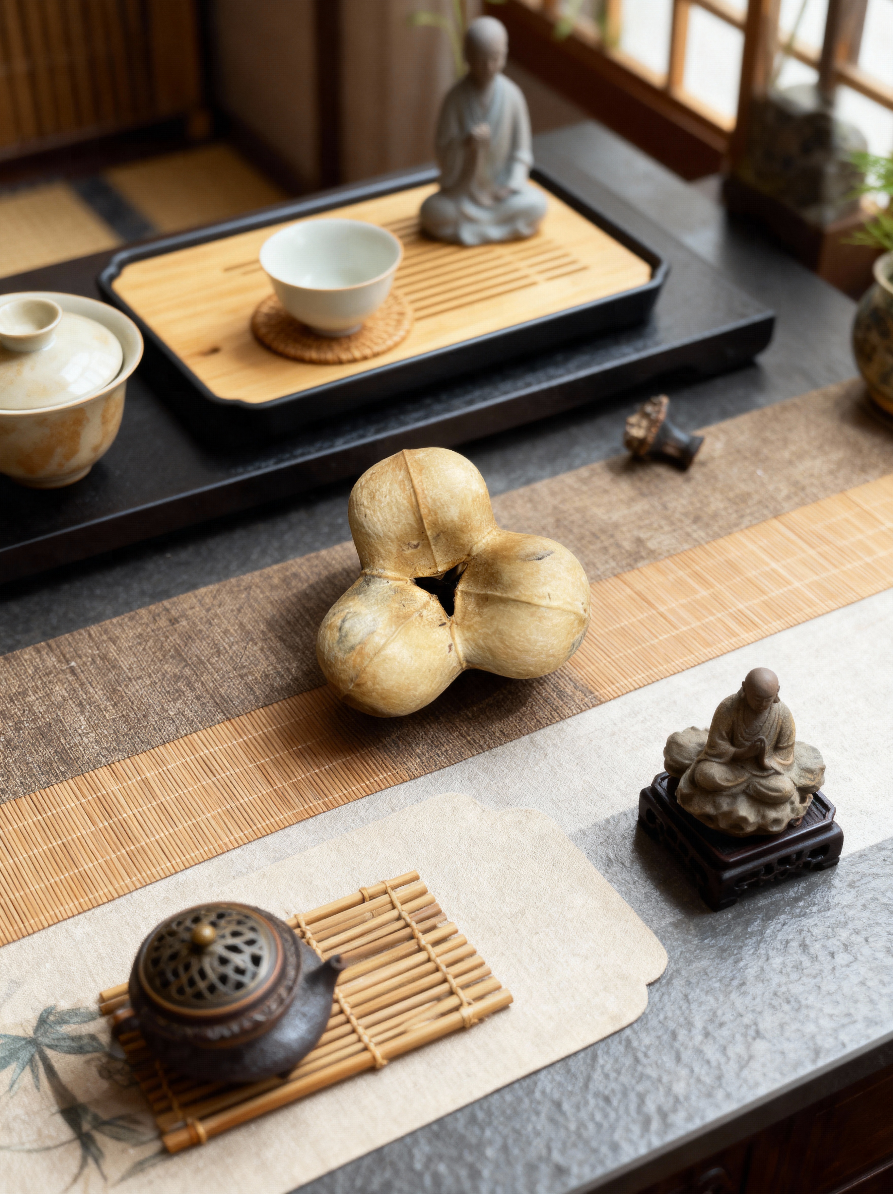 茶室禅意风橡果摆件手把件