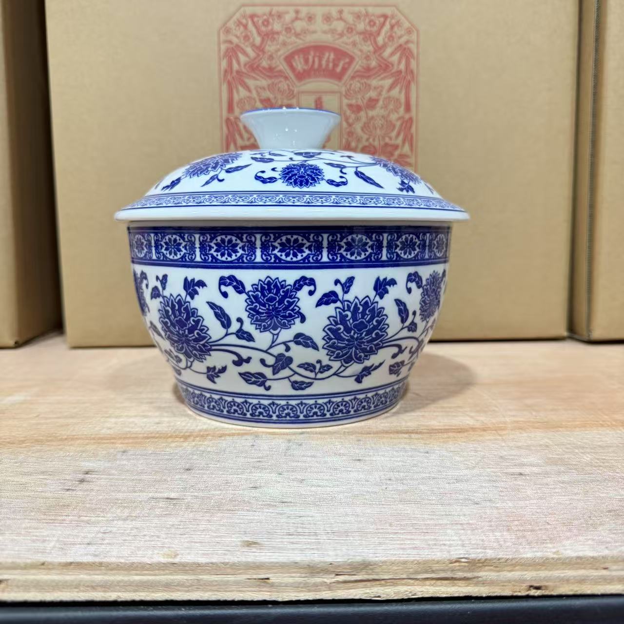 青花陶瓷猪油罐zy