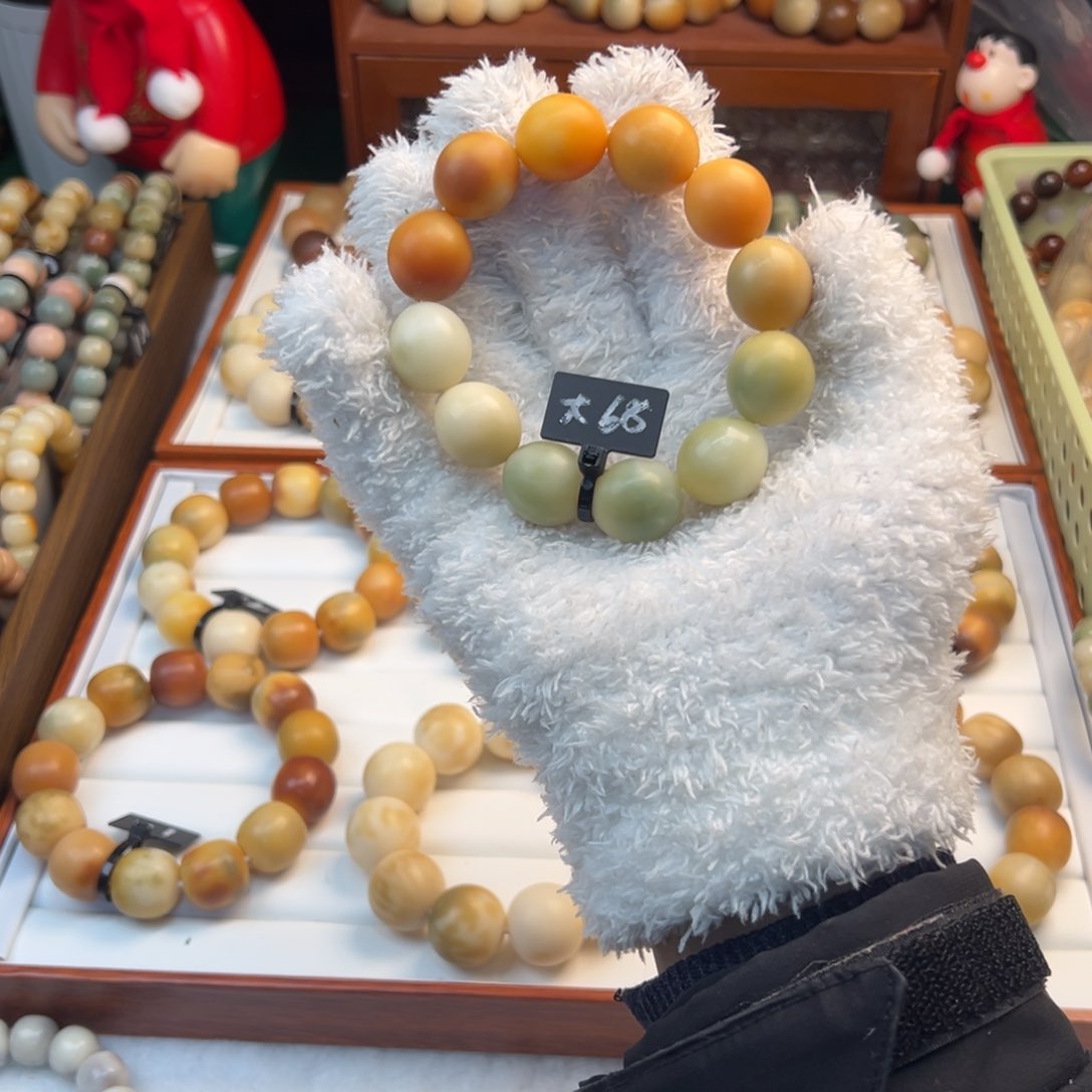 菩提根/象牙果手串卡19.5大瑕疵鹅蛋1