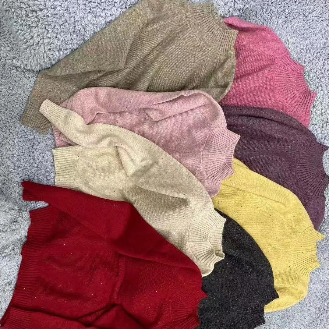 60小米格净面亮片半高领