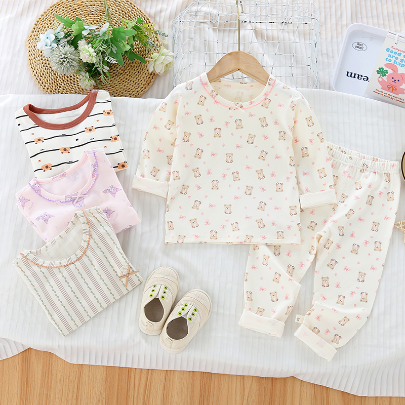 (两套组合)儿童秋款莱卡秋衣秋裤套装