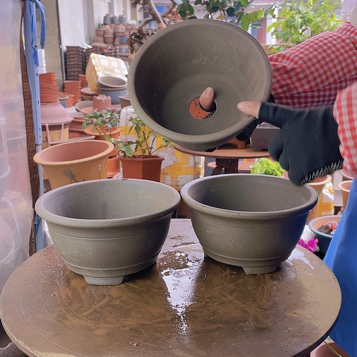 紫砂30平角金钟花盆花盆