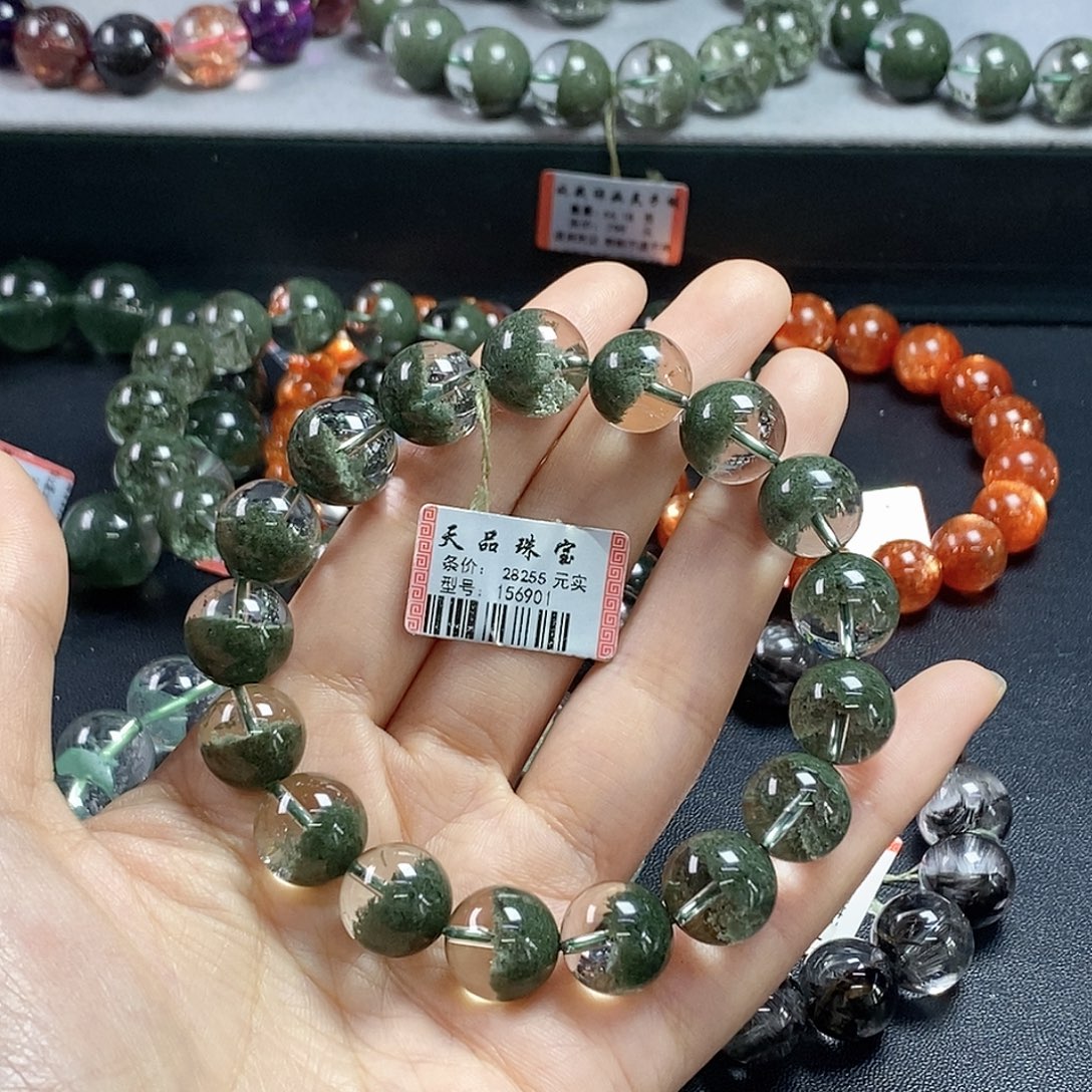 未镶嵌手链水晶绿幽灵156901