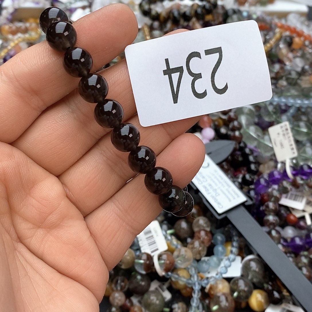 黑曜岩手链未镶嵌手链