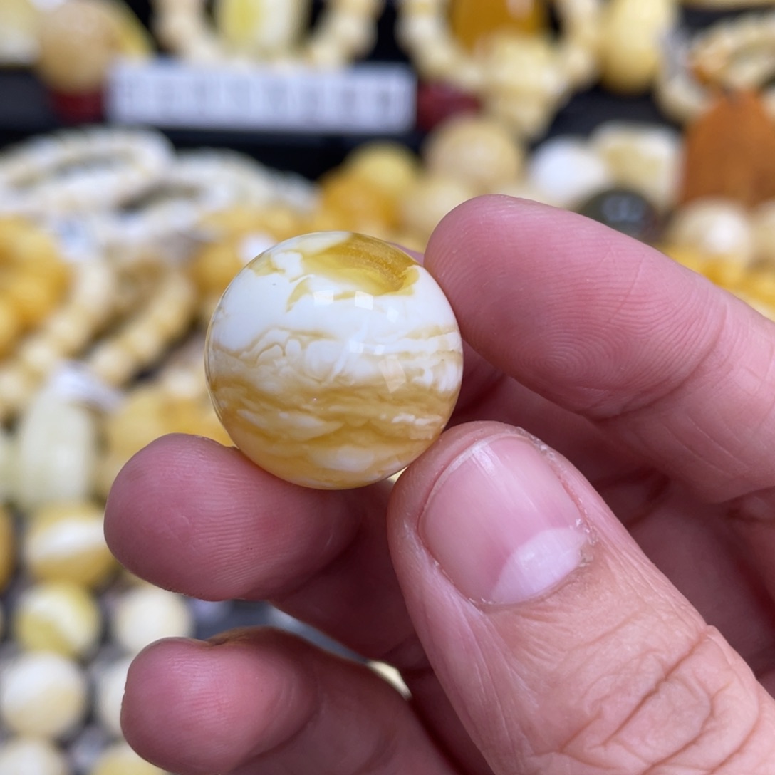 琥珀珠宝奇石未镶嵌阿****o20mm金瓷白