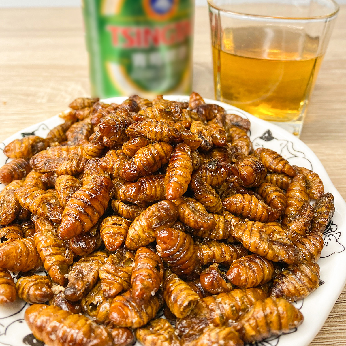 香酥蚕蛹 优质农村土特产即食营养美味下酒菜酥脆口感好吃麻辣