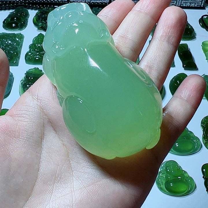 金***刚蛇纹石玉未镶嵌手把