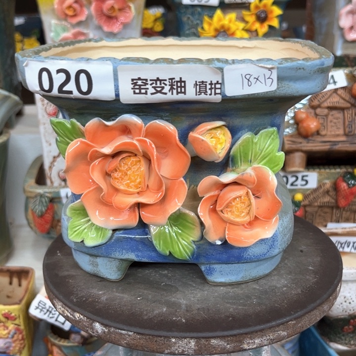 紫砂花盆粗陶材质多肉花盆