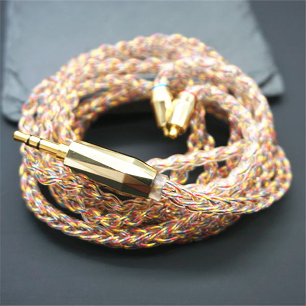 台湾万隆彩虹线古河镀银单晶铜MMCX 0.78平衡耳机升级线高颜值