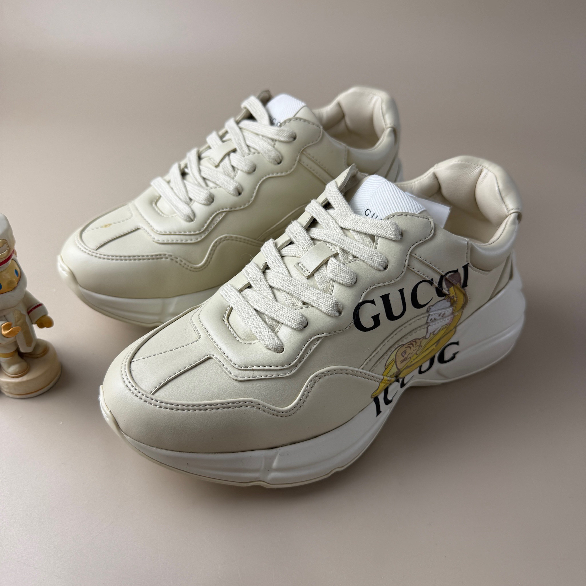 99新 GUCCI/古驰 香蕉猫印花老爹鞋 36码 YLP3838
