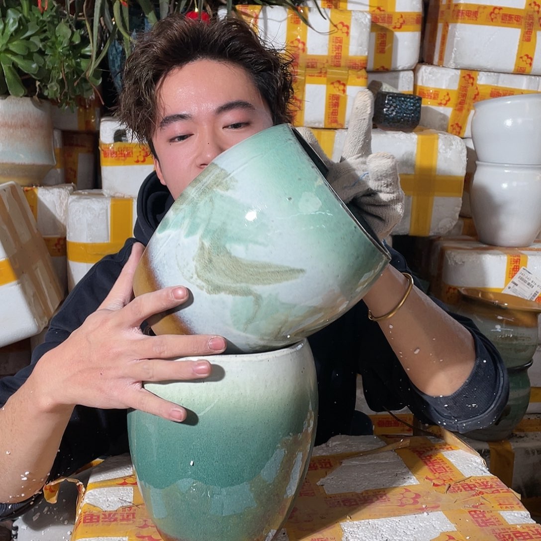 无铅玻璃宜兴紫砂花盆