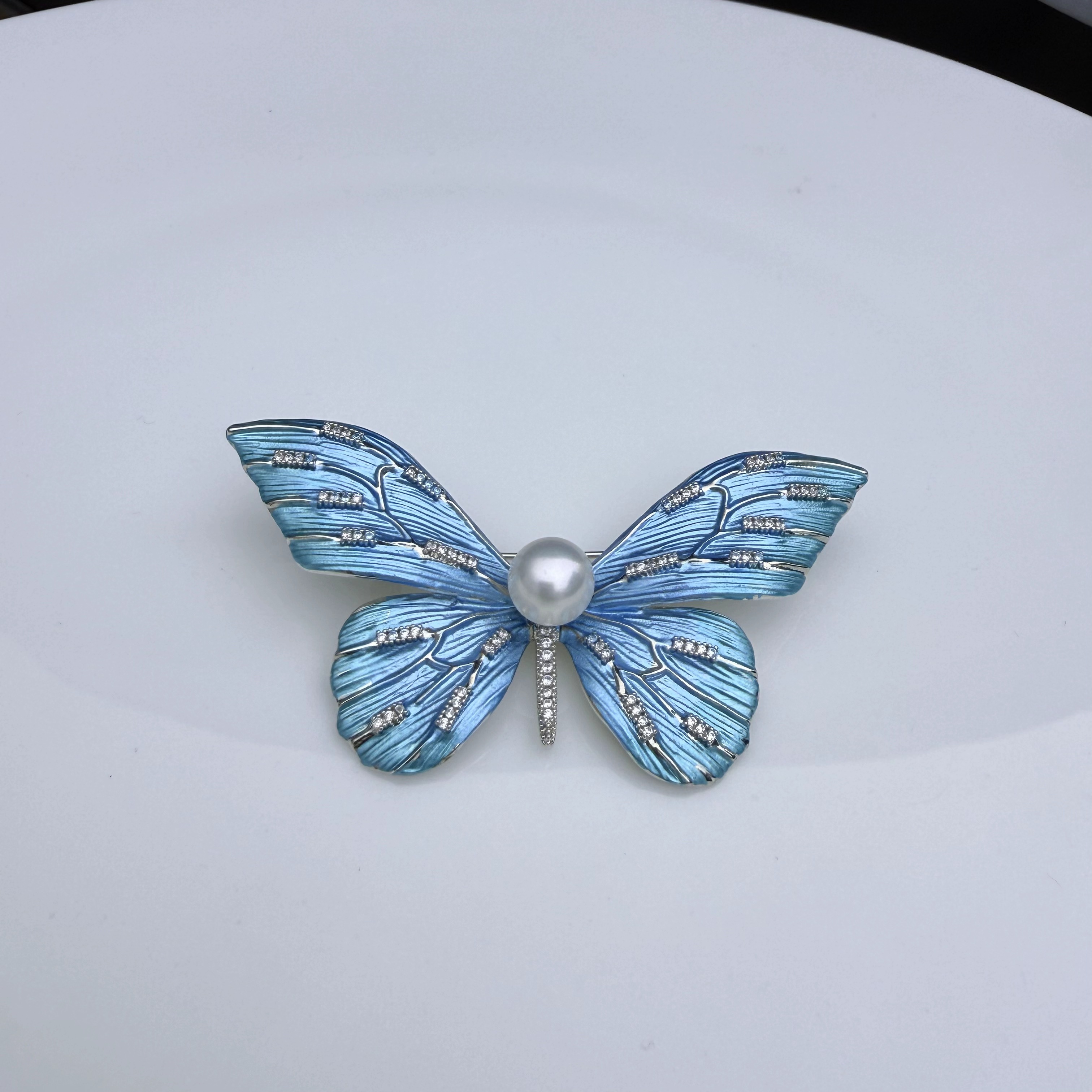 蜕变彩色蝴蝶 天然淡水珍珠 无核珍珠蝴蝶胸针（多样性发1）