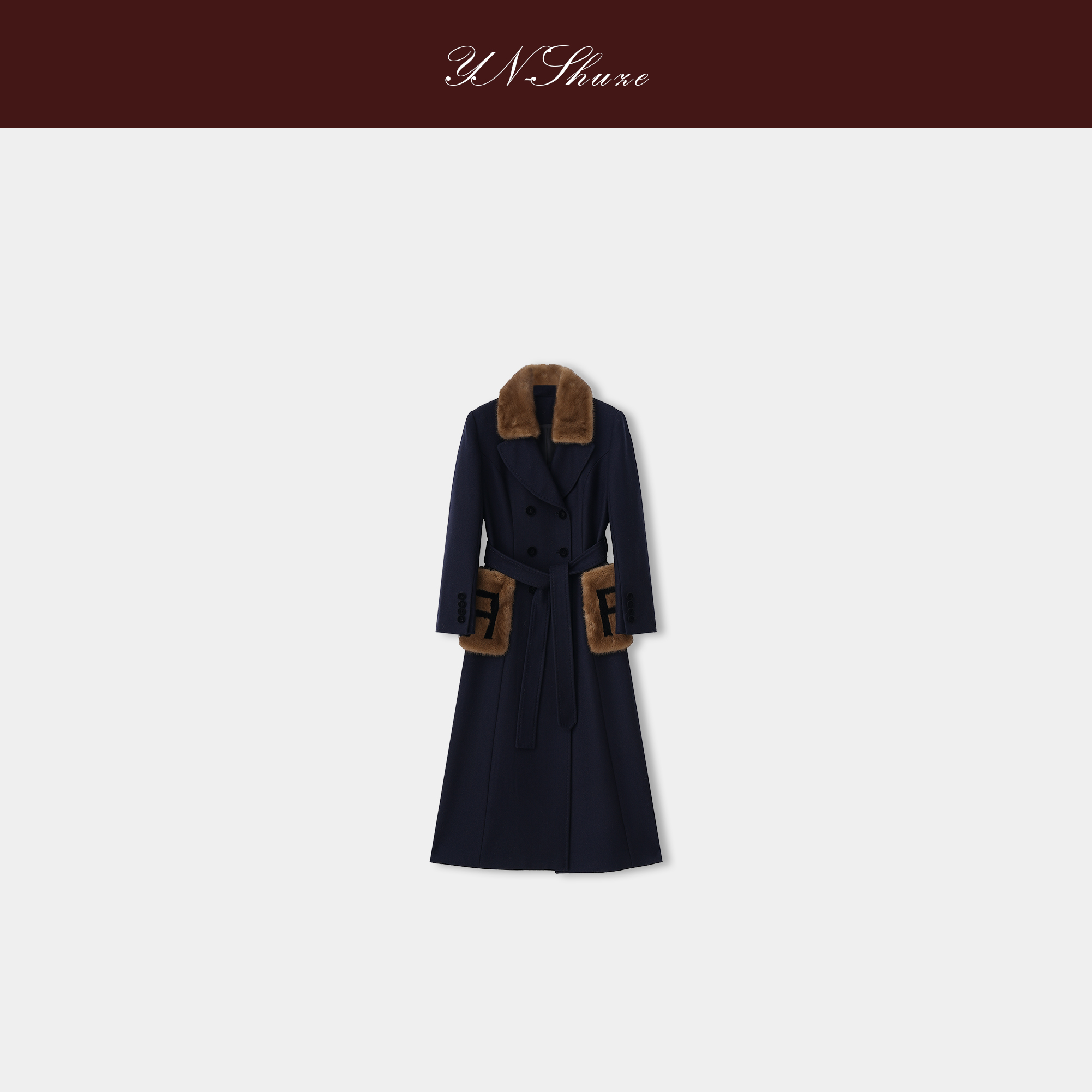 YN-SHUZE【永恒魅力】气质羊毛水貂妮子大衣外套SZ-YNB-6122318