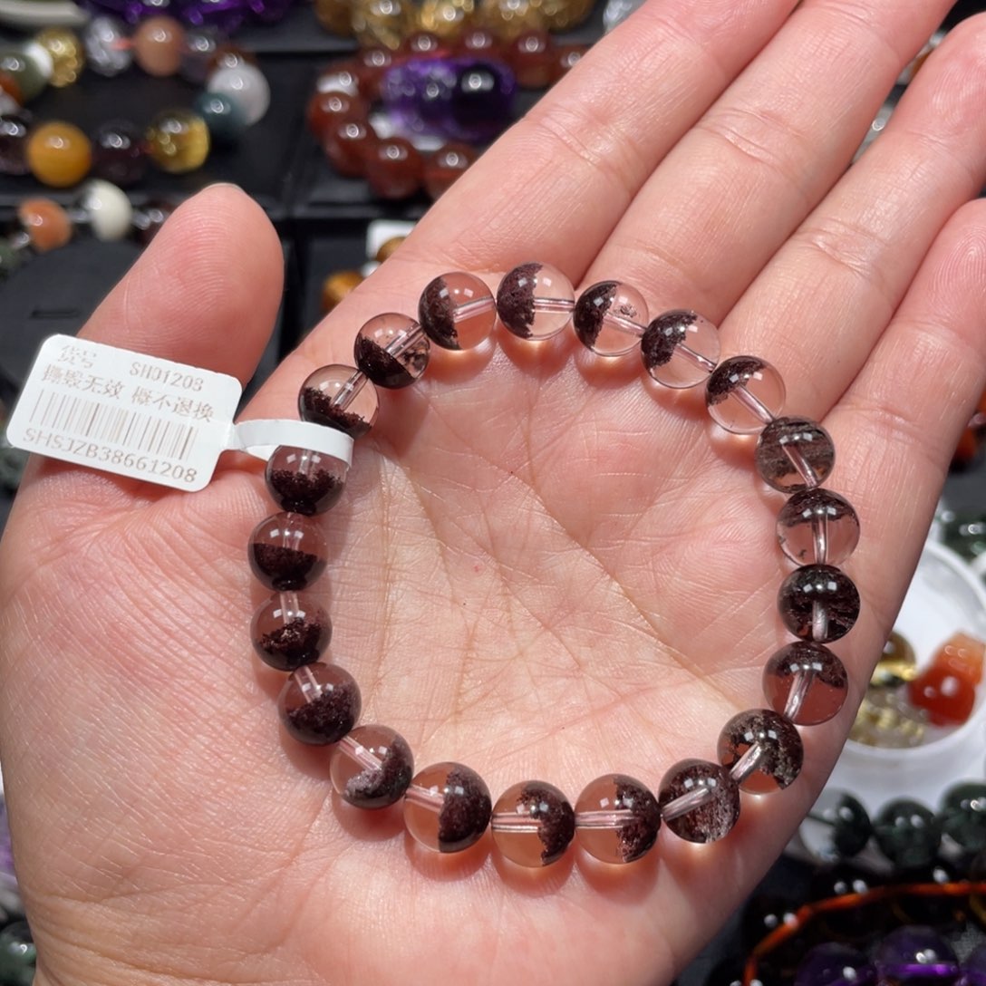 未镶嵌水晶手链红幽灵聚宝盆9mm左右