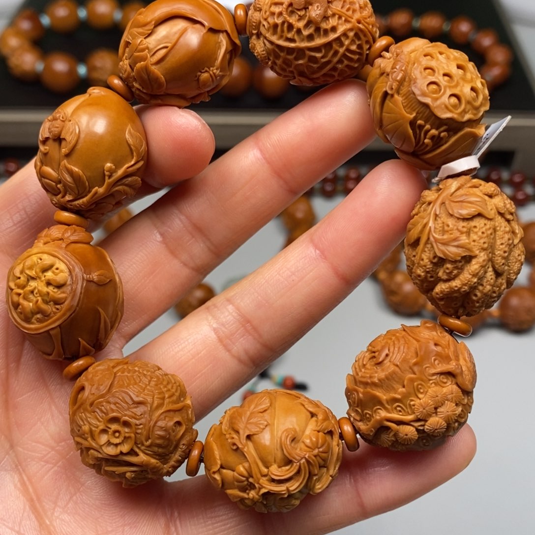 橄榄核吊坠把把壶手串