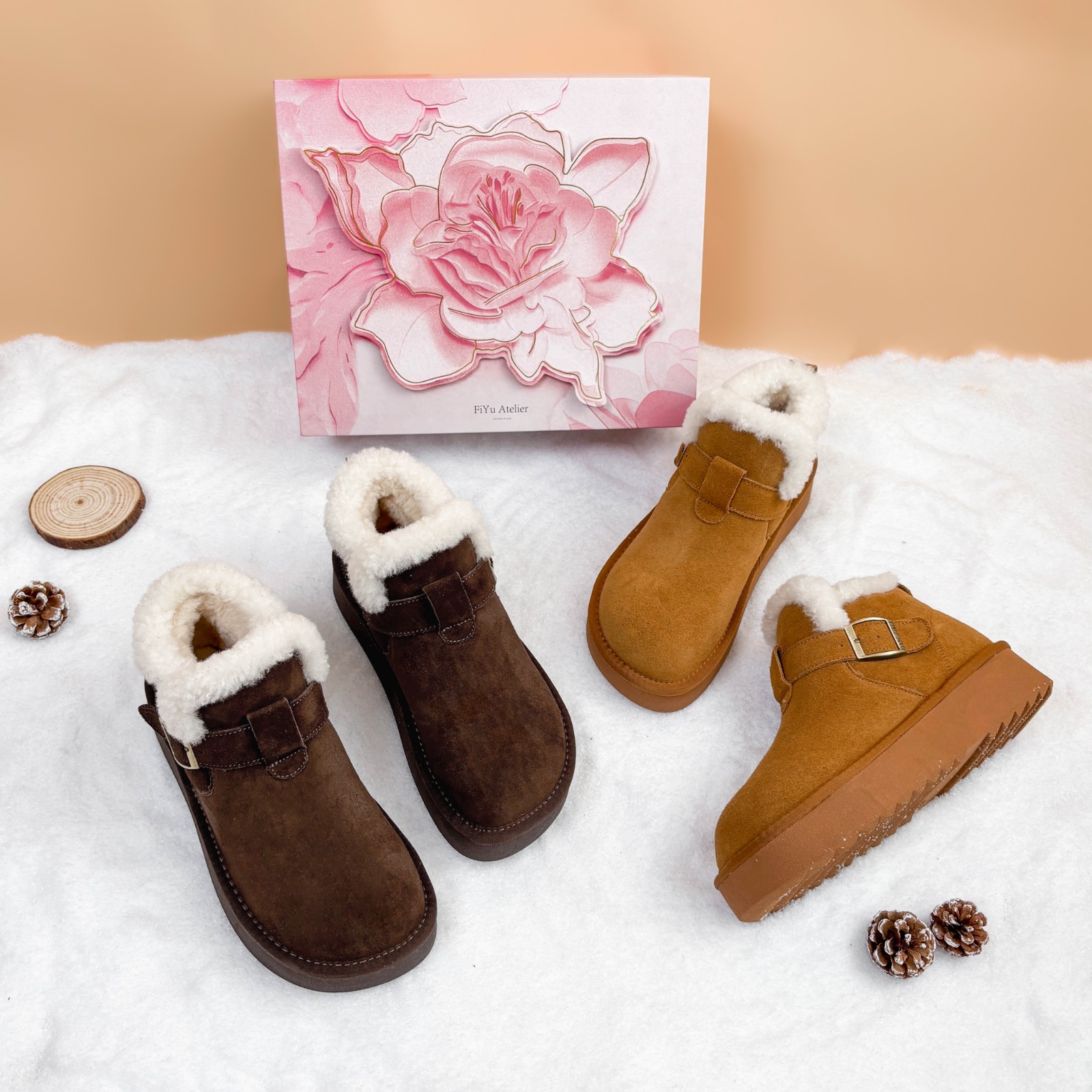 【D】F251812新款加绒女士冬季保暖时尚厚底防滑雪地靴