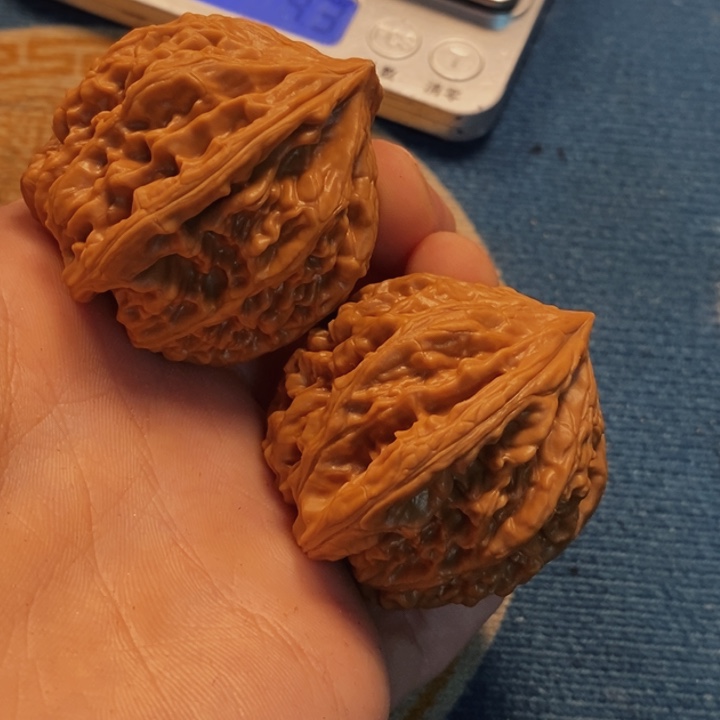 吊坠文玩核桃全品红锦鲤44