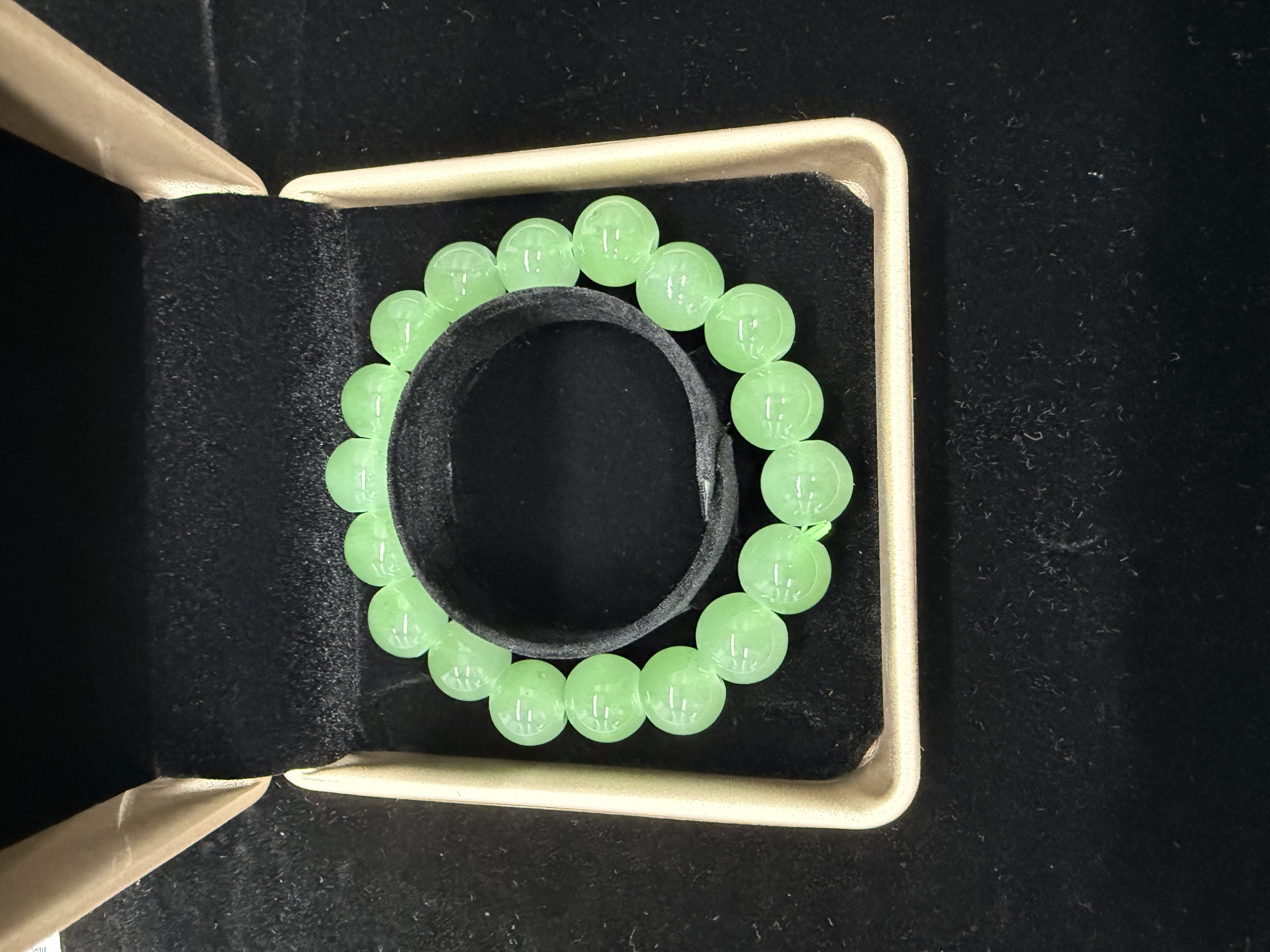 手链 男女款果绿色猫眼石手链冰绿百搭卡11＋手串饰品-多样性发货